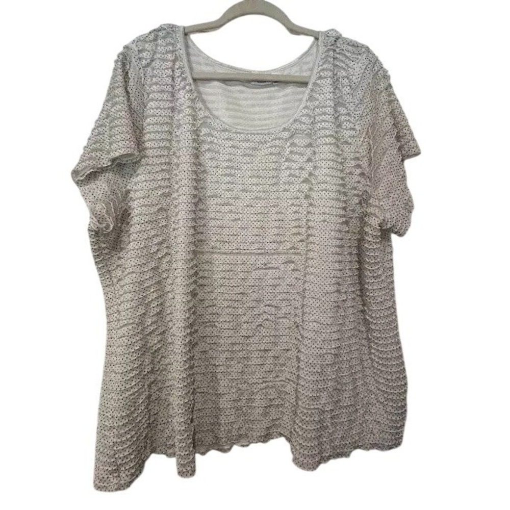 Women's Plus Size Cato Top Size 26/28W White Black Ruffle